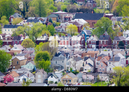 Aerial view of houses and building in Covington Kentucky Stock Photo