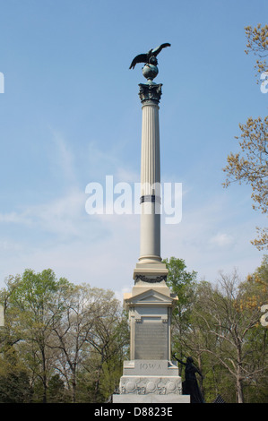 Monument to Iowa troops near Pittsburg Landing, Shiloh National Military Park, Tennessee. Digital photograph Stock Photo