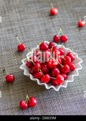 Juicy and fresh, organic cherries. Stock Photo