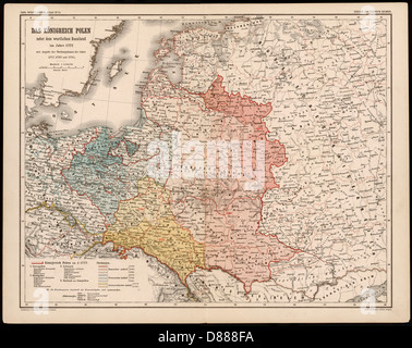 Map Europe Poland 1772 Stock Photo