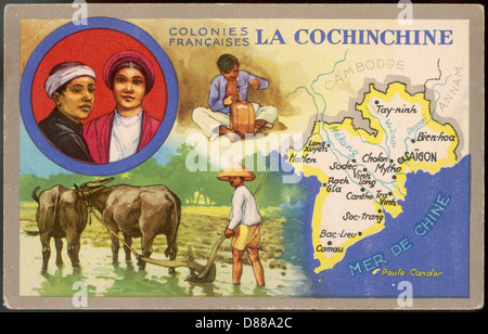 VIETNAM/MAP C1930 FRENCH Stock Photo