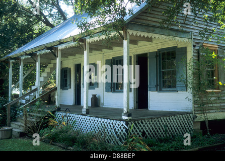 Elk283-3722 Louisiana, Cajun Country, Lafayette, Acadian Village, house Stock Photo