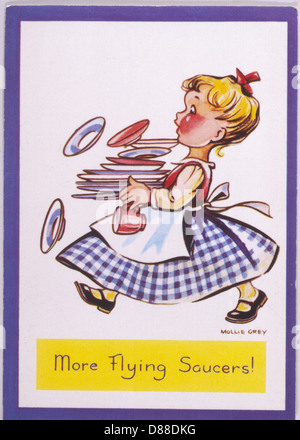 Postcard, More Flying Saucers! Stock Photo