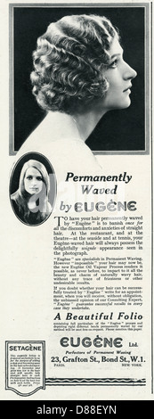 Advert for Eugene permanant hair waving 1923 Stock Photo