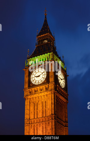 Big Ben at Night, Westminster, London, England, UK Stock Photo