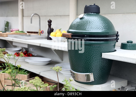 Big Green Egg, new method of barbecuing shown at the RHS Chelsea Flower Show 2013 Stock Photo