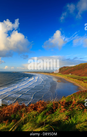 Rhossili Bay Gower Swansea Wales Stock Photo