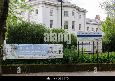 Soho House in Handsworth, Birmingham, the former home of Matthew Boulton and the Lunar Society Stock Photo