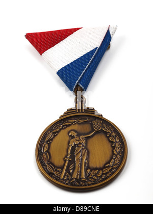 bronze medal for war heroes; isolated on white background Stock Photo