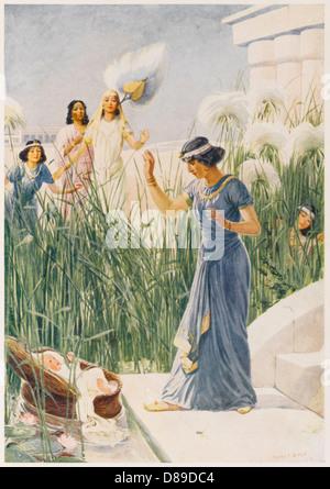 The Pharaoh's daughter found the infant Moses floating in a basket on ...