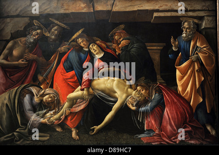 Sandro Botticelli (1445-1510). Italian painter. Early Renaissance. The Lamentation over the Dead Christ. Alte Pinakothek. Munich Stock Photo