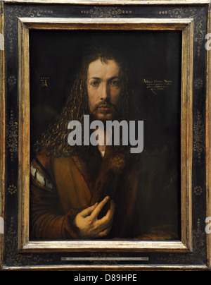 Albrecht Durer ((1471 – 1528) German painter. Self-Portrait (1500). Alte Pinakothek. Munich. Germany. Stock Photo