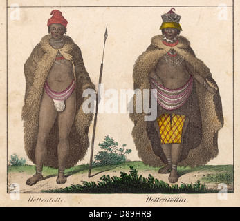 Hottentot Man and Woman, South Africa Stock Photo - Alamy