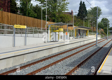 Didsbury Village, Manchester, UK . 22nd May 2013. Didsbury Village Metrolink station is ready for its opening on May 23.The station is one of five on the extensionn, completed three months ahead of schedule. The others are Withington, Burton Road, West Didsbury, and East Didsbury. Manchester, UK   22-05-2013 Credit: John Fryer/Alamy Live News