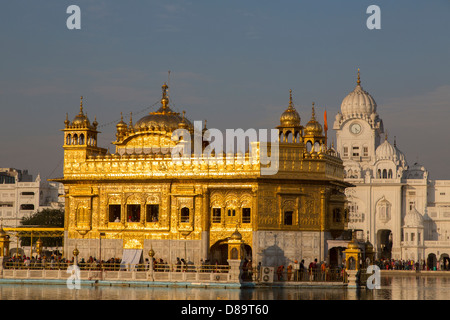 India, Punjab, Amritsar, Golden Temple in late afternoon light Stock Photo