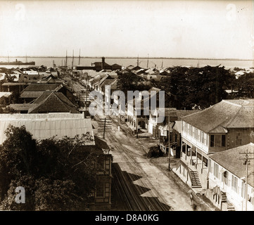 King Street Looking South, Kingston, Jamaica, ca 1895, by A. Duperly & Sons Stock Photo