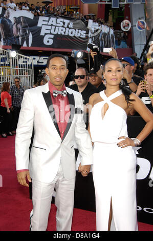 Los Angeles, California, USA. 21st May 2013. Chris Ludacris Bridges and Eudoxie during the premiere of the new movie from Universal Pictures FAST & FURIOUS 6, held at the Gibson Ampitheatre at Universal CityWalk, on May 21, 2013, in Los Angeles.(Credit Image: Credit:  Michael Germana/Globe Photos/ZUMAPRESS.com/Alamy Live News) Stock Photo