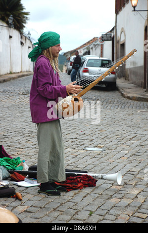 OURO PRETO, BRAZIL- MARCH 18 2012 :Members of The Rainbow Family of Living Light Stock Photo