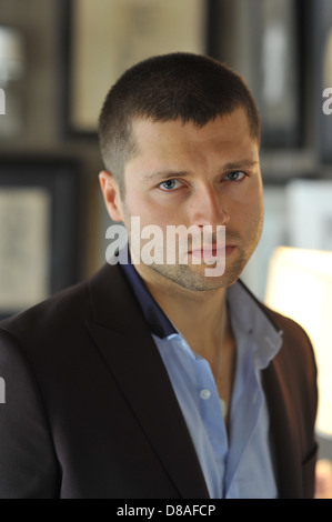 Male actor head shot showing action movie character Stock Photo