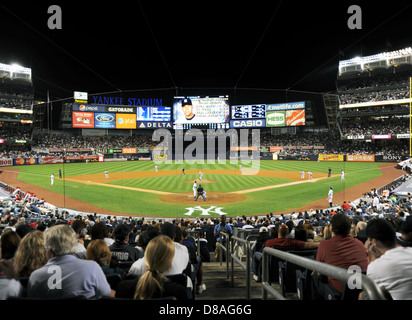 Behind home plate at the new Yankee Stadium during Opening Week, April 2009  Stock Photo - Alamy