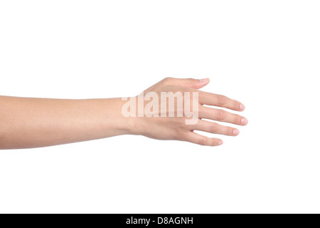 Woman hand ready for handshaking on a white isolated background Stock Photo