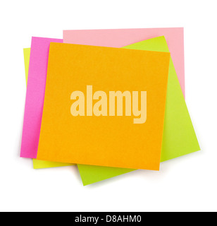 Stack of colorful sticky notes isolated on white Stock Photo