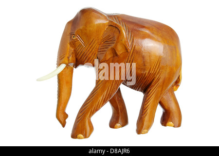 Wooden Elephant Figurine Stock Photo