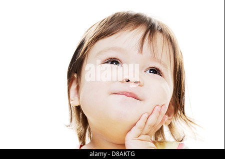 Sweet young girl looks happy and posing Stock Photo