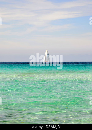 Views from Cala Saona beach, Formentera, Balearic Islands, Spain Stock Photo