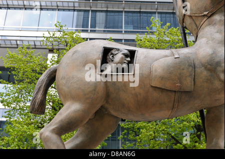 Horse sculpture ' Centauro' by Igor Mitoraj, Canary Wharf, London, England, United Kingdom. Stock Photo