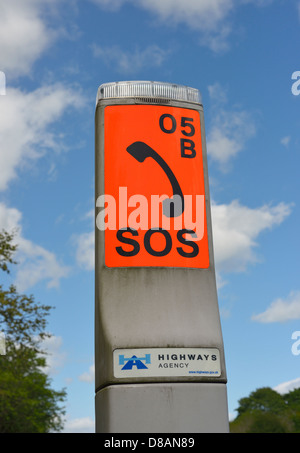 Highways Agency emergency telephone. Stock Photo