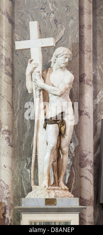 Michelangelo, statue of Christ the Redeemer in the basilica of Saint Mary above Minerva, Santa Maria sopra Minerva, Rome, Italy Stock Photo