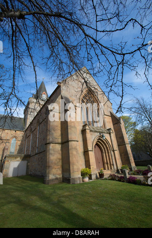 Town of Dornoch, Scotland. The west elevation and entrance to Dornoch Cathedral. Stock Photo