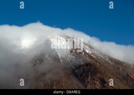 Teide Mount with first snow, Tenerife, Canaries Stock Photo