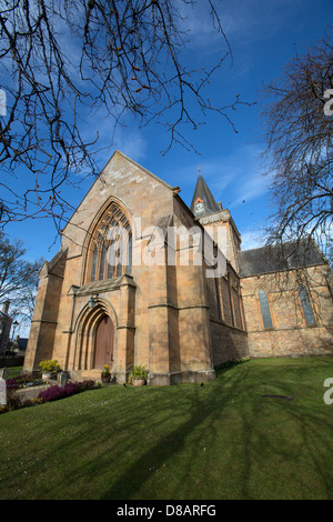 Town of Dornoch, Scotland. The west elevation and entrance to Dornoch Cathedral. Stock Photo