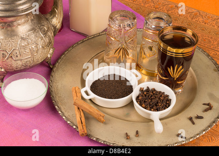 Still life with Moroccan tea and accessories Stock Photo