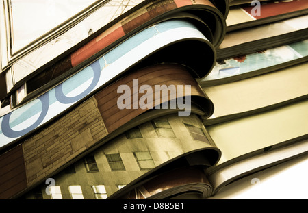 a pile of magazines Stock Photo