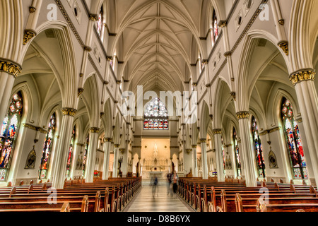 The Cathedral of St John the Baptist is the mother church of the Roman Catholic Diocese of Charleston, SC, USA Stock Photo