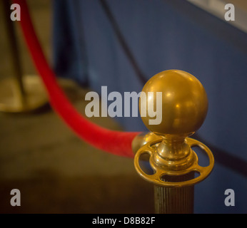 A velvet rope limiting access is seen in New York on Wednesday, May 22, 2013. (© Richard B. Levine) Stock Photo