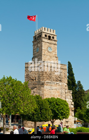 Clock Tower in Kaleici, Antalya, Turkey Stock Photo