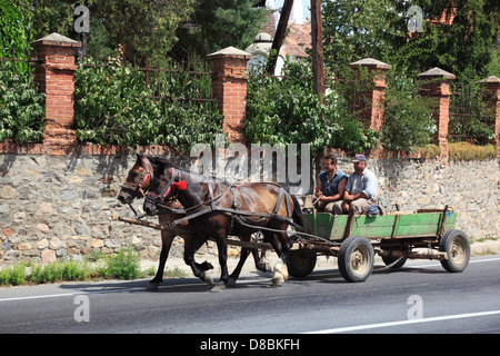 Horse carriage in Transylvania, Romania Stock Photo