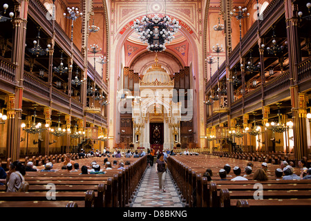 Dohany Street Synagogue (The Great Synagogue) interior in Budapest, Hungary. Stock Photo