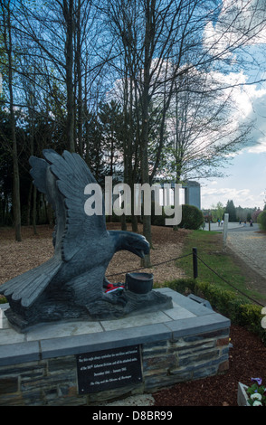 Bastogne, Belgium. A memorial to the soldiers of the 101st airborne division ('The screaming eagles'). Stock Photo