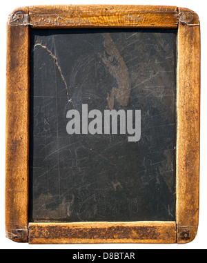 Vintage slake blackboard isolated on white Stock Photo