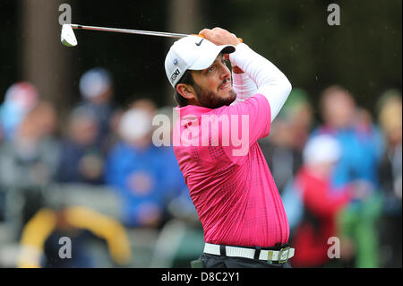 Wentworth, UK. 24th May 2013. Francesco Molinari (ITA) in action during the Second Round of the 2013 BMW PGA Championship from Wentworth Golf Club. Credit:  Action Plus Sports Images / Alamy Live News Stock Photo