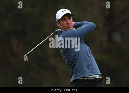 Wentworth, UK. 24th May 2013. Ross Fisher (ENG) on the tee during the Second Round of the 2013 BMW PGA Championship from Wentworth Golf Club. Credit:  Action Plus Sports Images / Alamy Live News Stock Photo