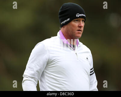 Wentworth, UK. 24th May 2013. Marcus Fraser (AUS) during the Second Round of the 2013 BMW PGA Championship from Wentworth Golf Club. Credit:  Action Plus Sports Images / Alamy Live News Stock Photo