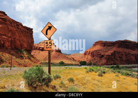 Photograph of colorful roadside scenery in Western Wyoming. Stock Photo