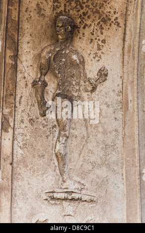 detail of roman frescoes in Pompeii, Italy Stock Photo