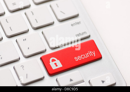 security button on the keyboard Stock Photo